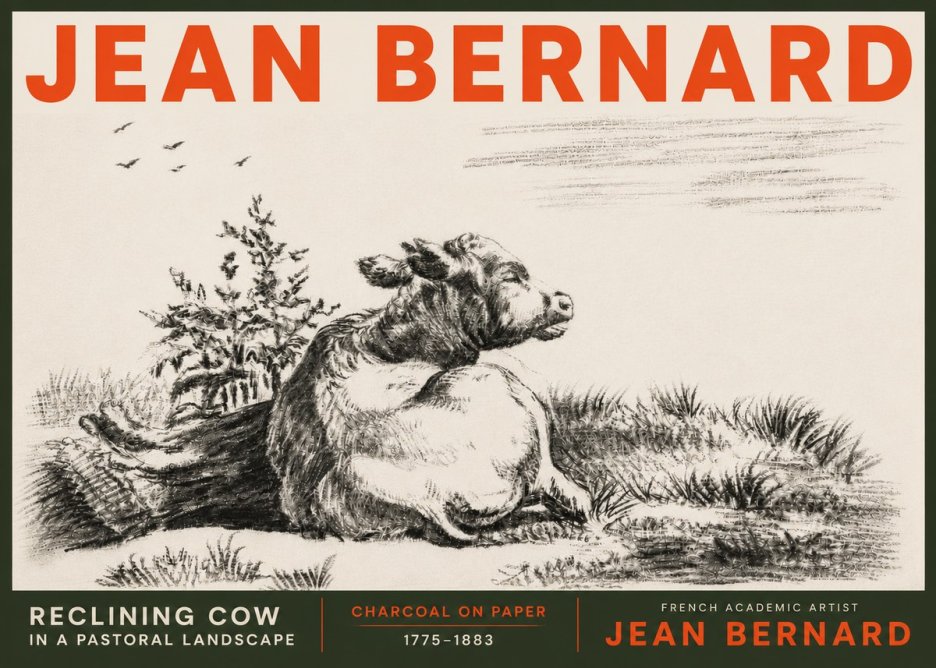 Jean Bernard Study of a Calf III No6 - Plakát