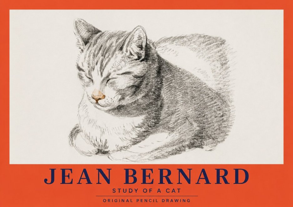 Jean Bernard Sleeping Cat VI No3 - Plakát