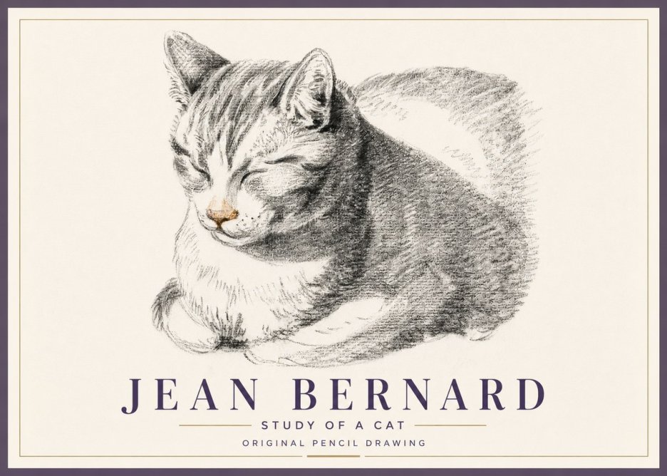 Jean Bernard Sleeping Cat VI No5 - Plakát