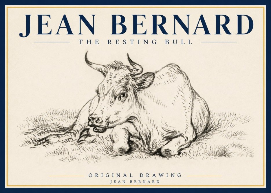 Jean Bernard Study of a Cow, Resting No5 - Plakát