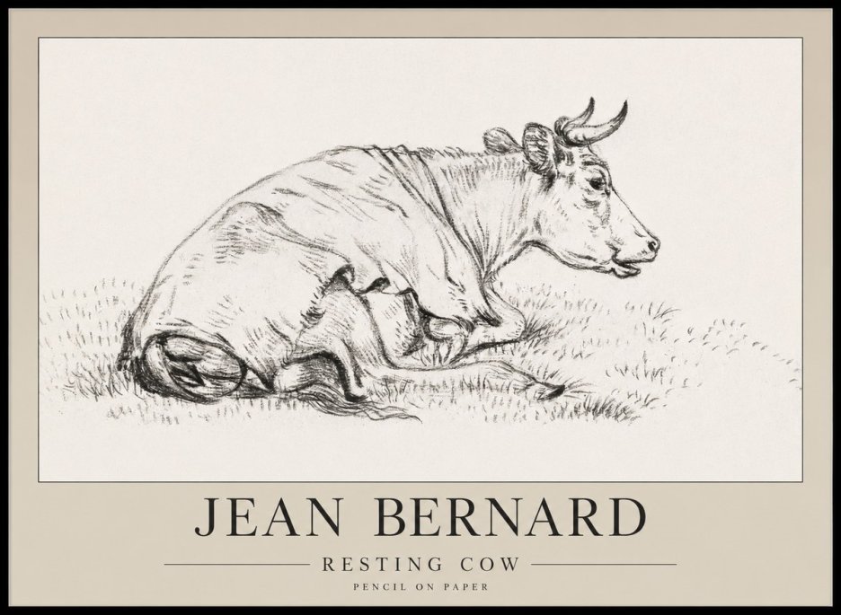 Jean Bernard Resting Cow III No1 - Plakát