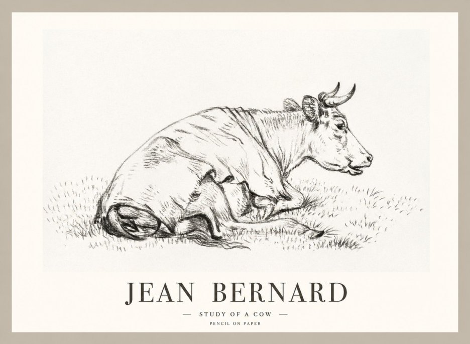 Jean Bernard Resting Cow III No2 - Plakát