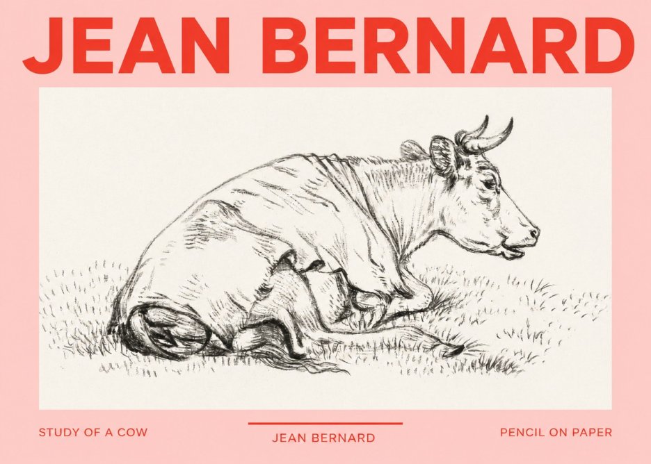 Jean Bernard Resting Cow III No3 - Plakát