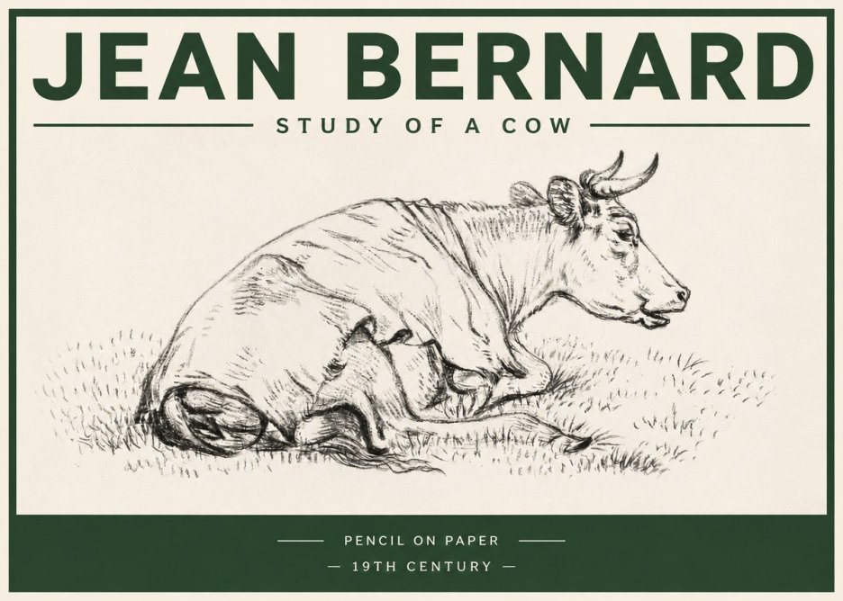 Jean Bernard Resting Cow III No4 - Plakát