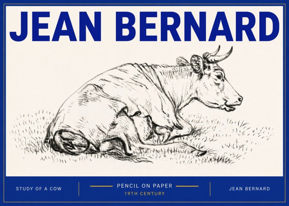 Jean Bernard Resting Cow III No6 - Plakát