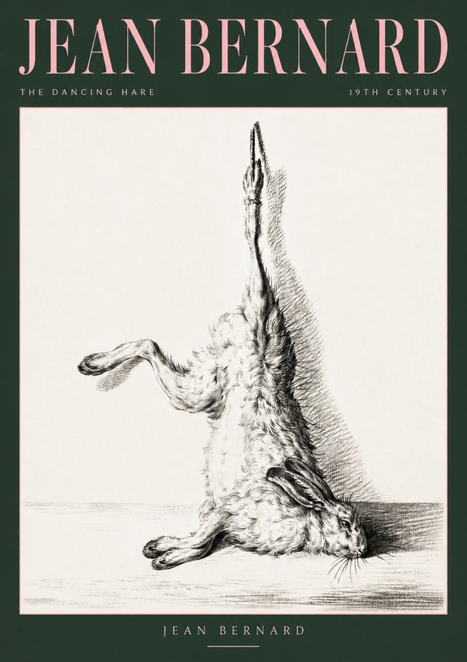 Jean Bernard The Dancing Hare No2 - Plakát