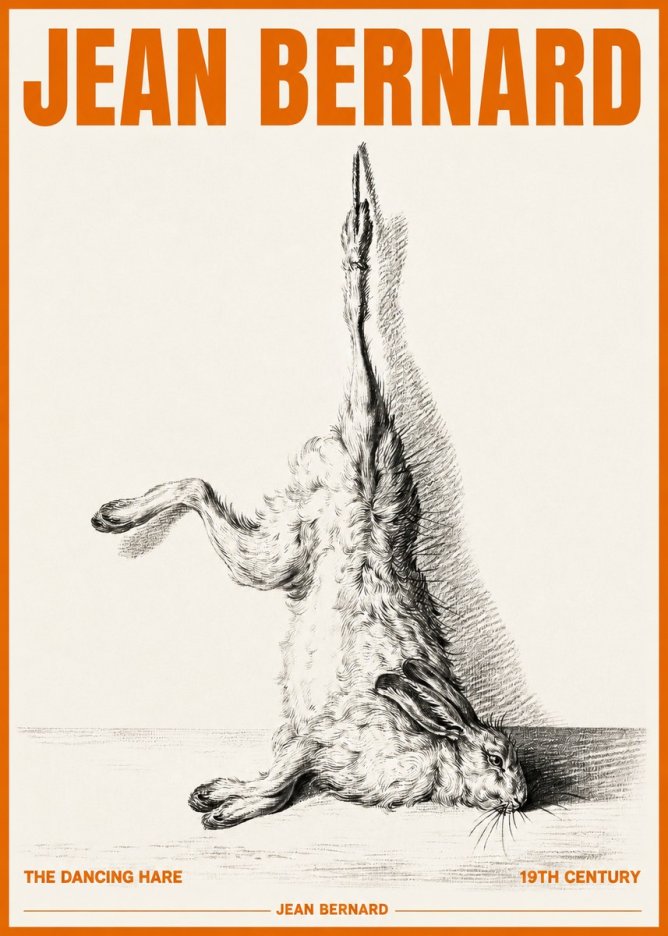 Jean Bernard The Dancing Hare No3 - Plakát