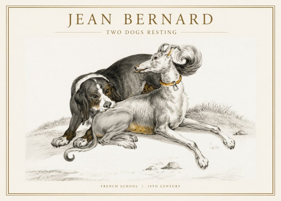 Jean Bernard Two Dogs Resting No1 - Plakát