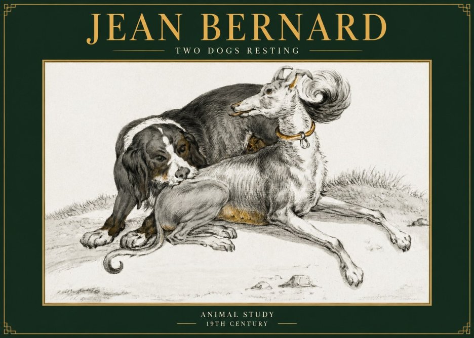Jean Bernard Two Dogs Resting No5 - Plakát
