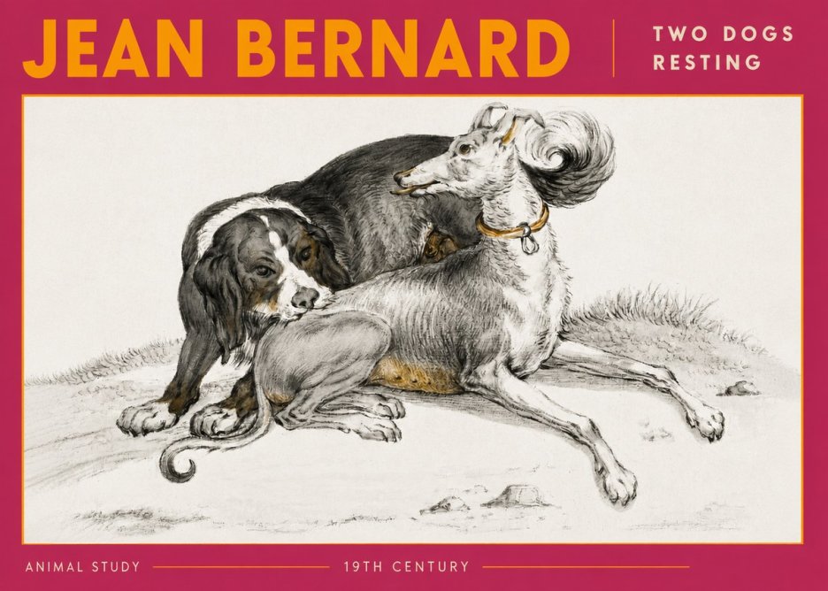 Jean Bernard Two Dogs Resting No6 - Plakát