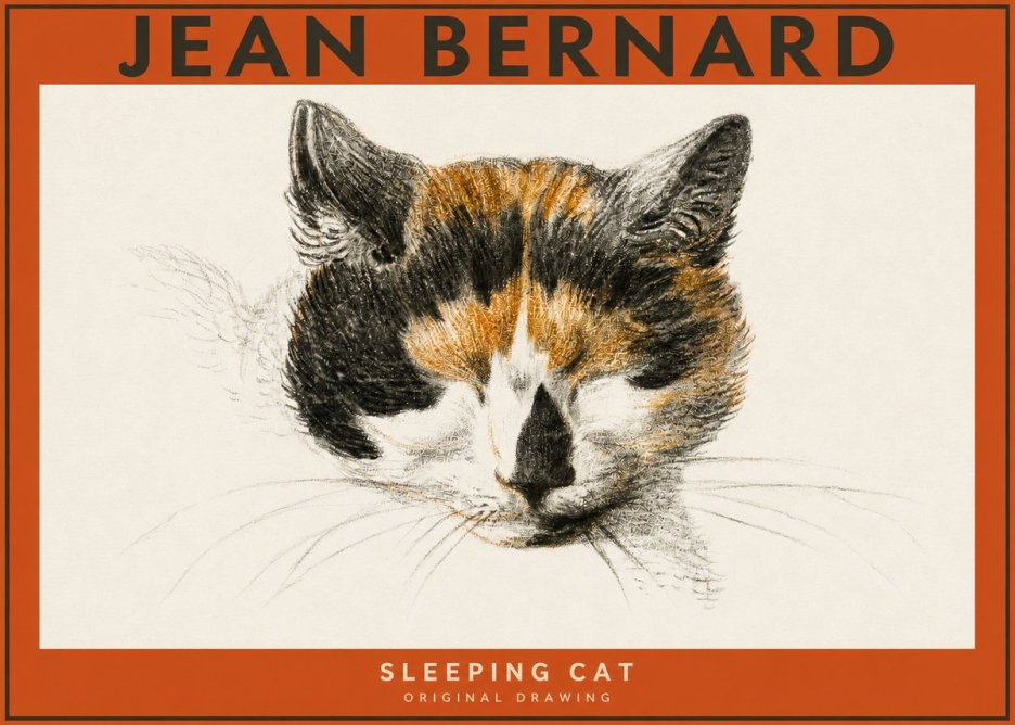 Jean Bernard Cat Study VIII No5 - Plakát