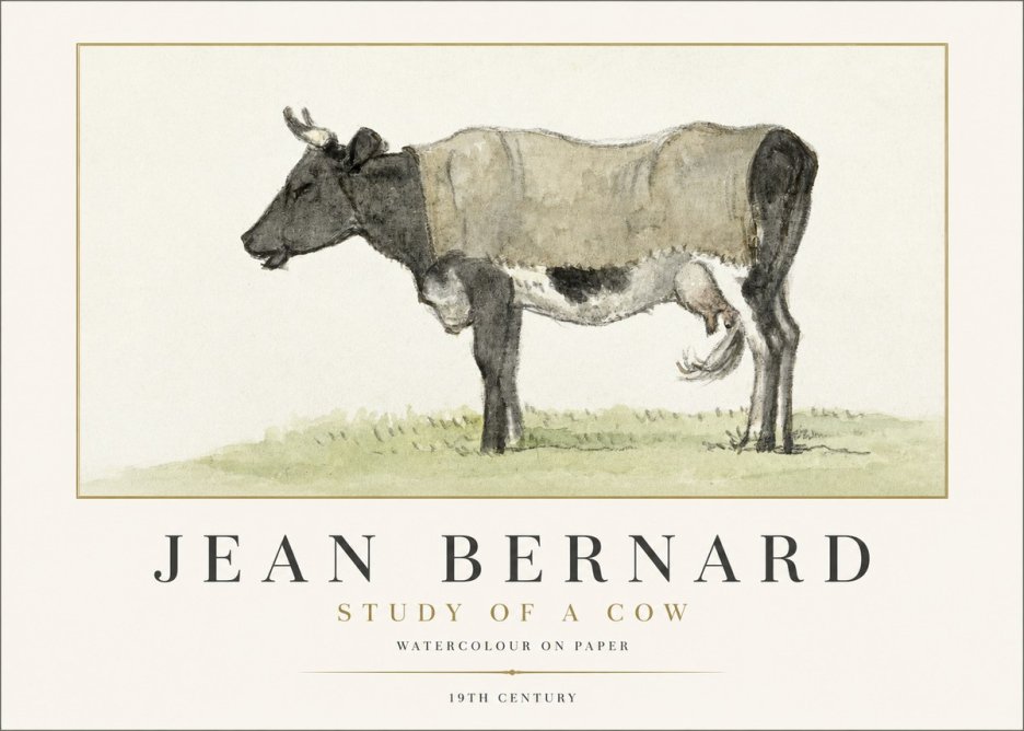 Jean Bernard Study of a Cow IX No1 - Plakát