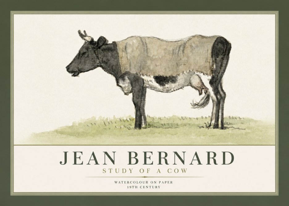 Jean Bernard Study of a Cow IX No3 - Plakát
