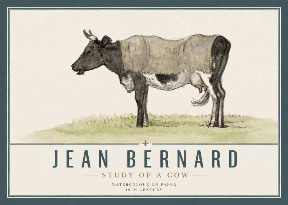 Jean Bernard Study of a Cow IX No5 - Plakát