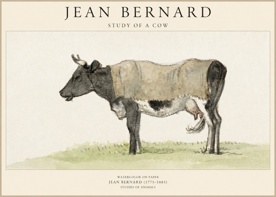 Jean Bernard Study of a Cow IX No6 - Plakát
