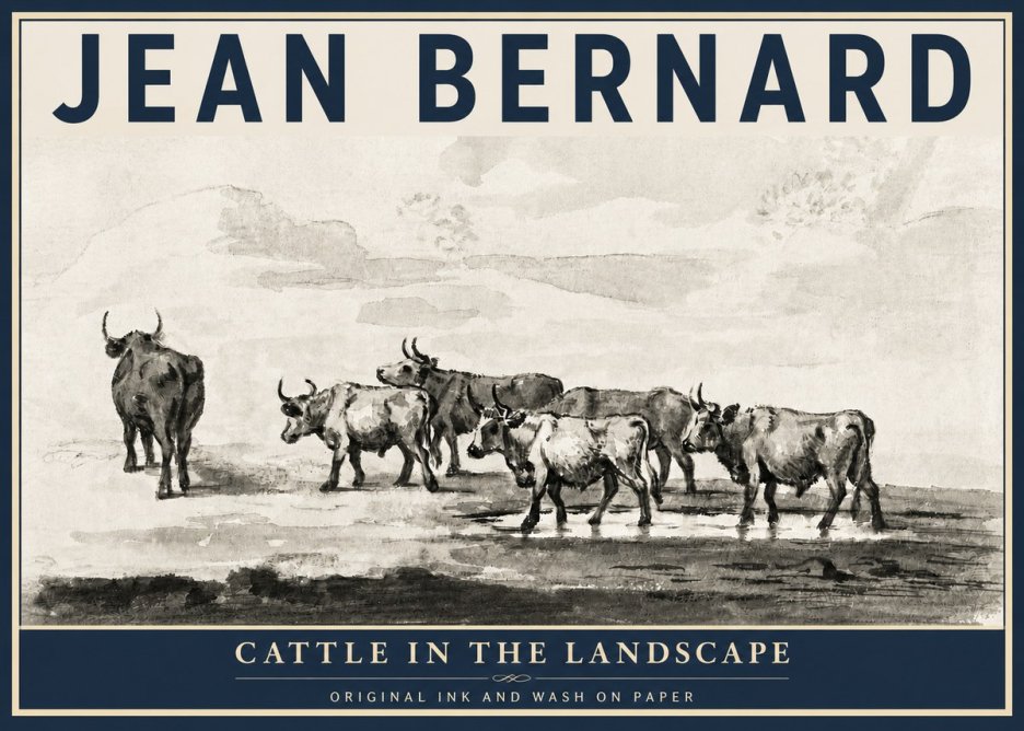 Jean Bernard Cattle in the Landscape No3 - Plakát