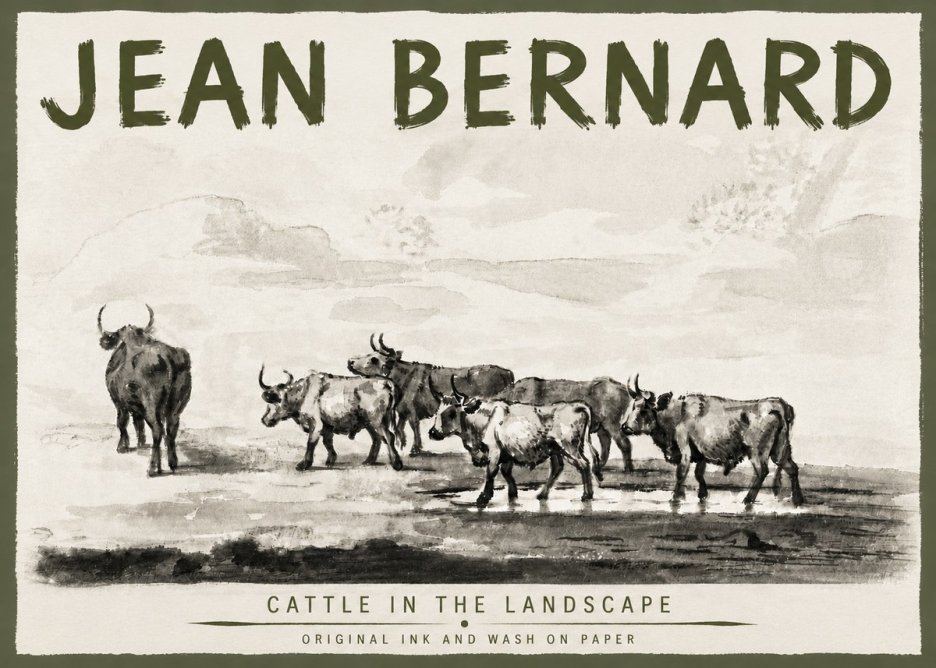 Jean Bernard Cattle in the Landscape No5 - Plakát