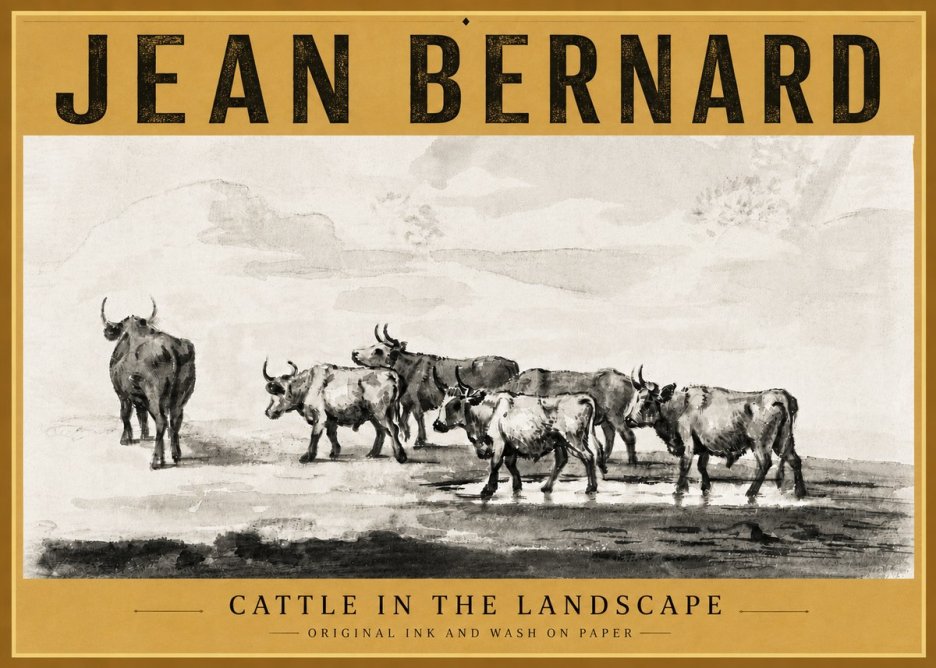 Jean Bernard Cattle in the Landscape No6 - Plakát