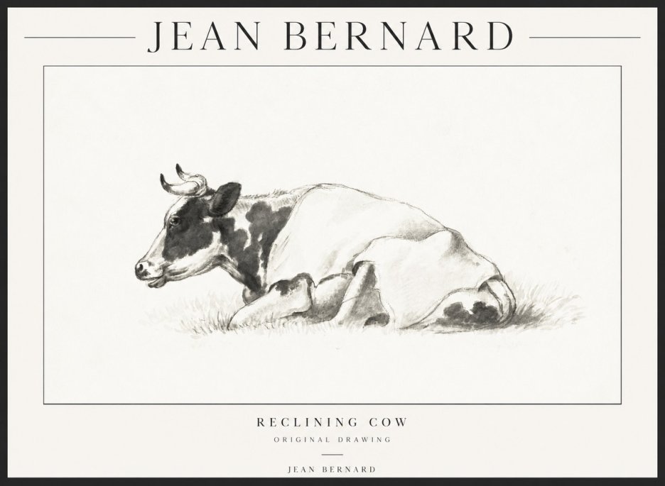 Jean Bernard Reclining Cow II No1 - Plakát
