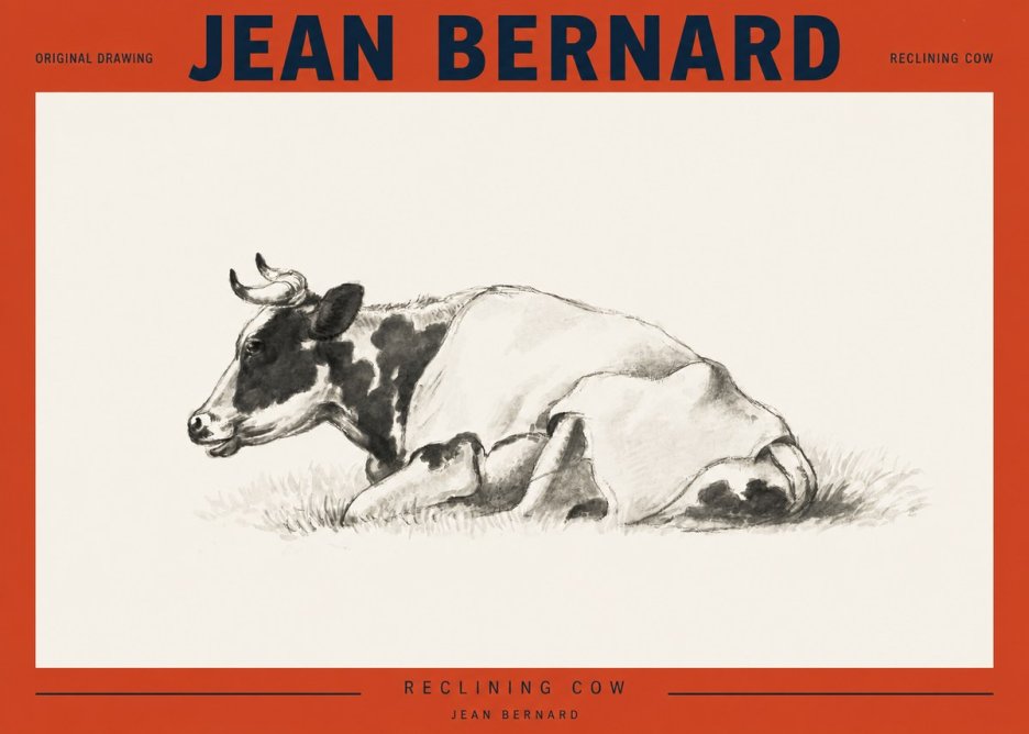 Jean Bernard Reclining Cow II No2 - Plakát
