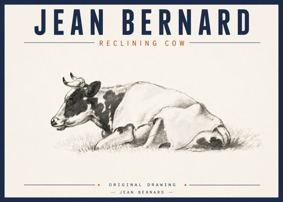 Jean Bernard Reclining Cow II No3 - Plakát
