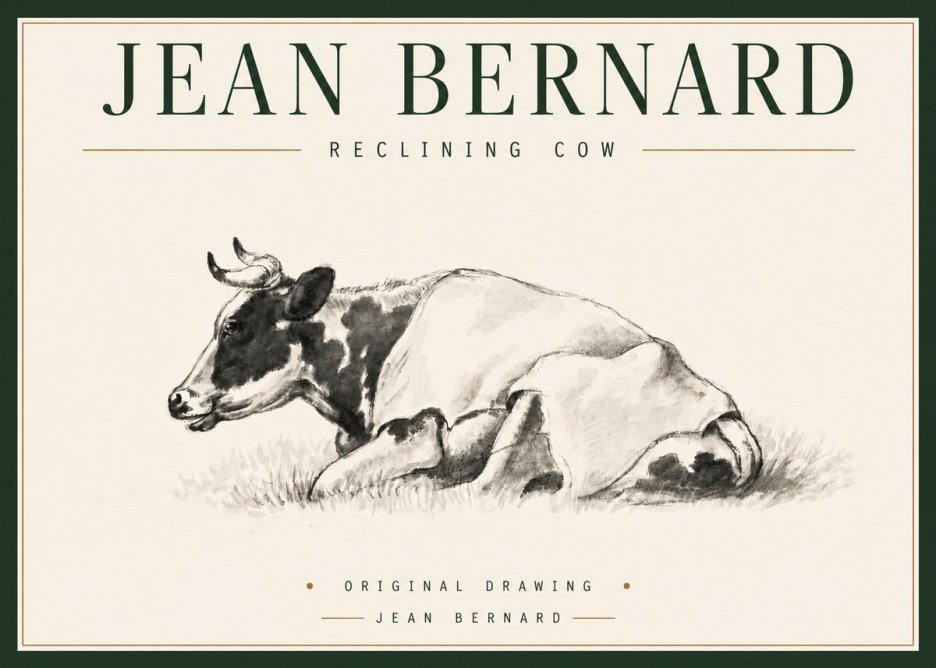 Jean Bernard Reclining Cow II No4 - Plakát