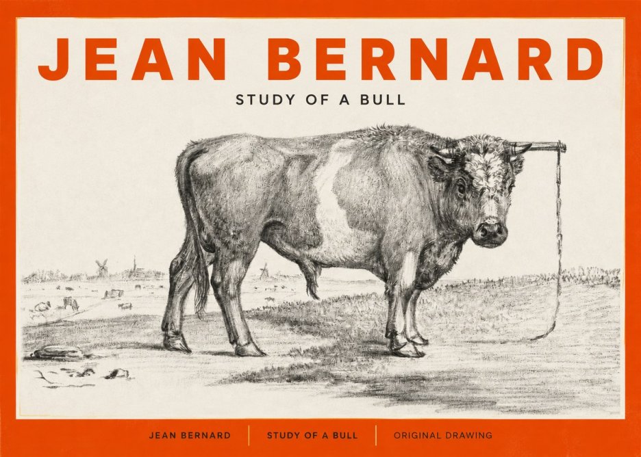Jean Bernard Study of a Bull III No2 - Plakát