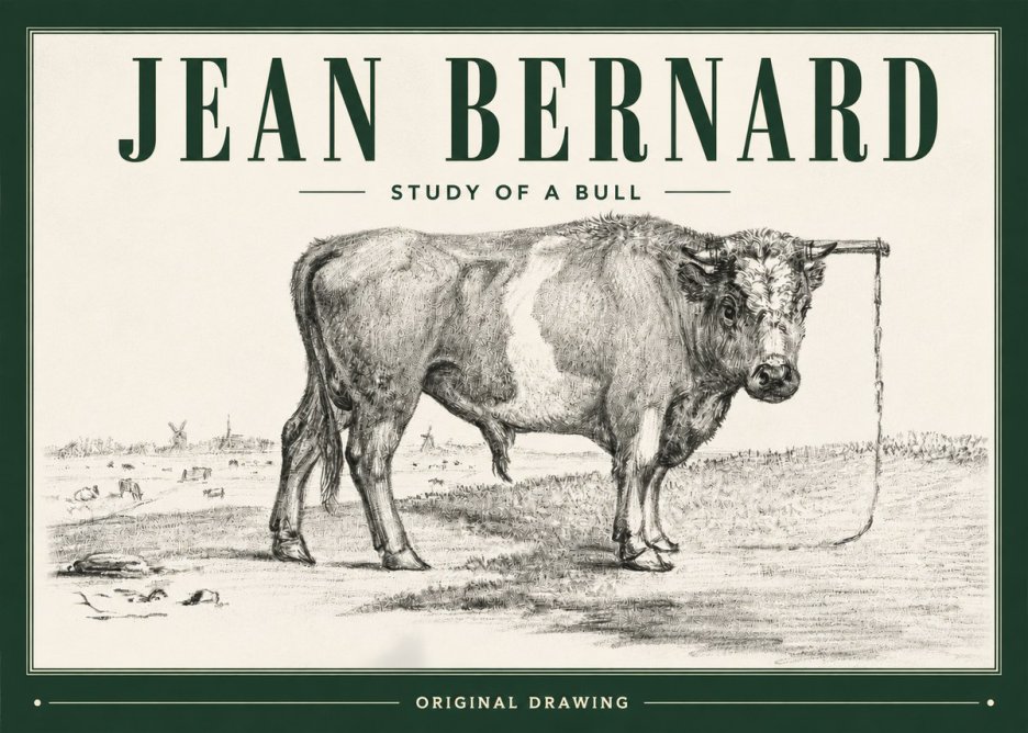 Jean Bernard Study of a Bull III No3 - Plakát