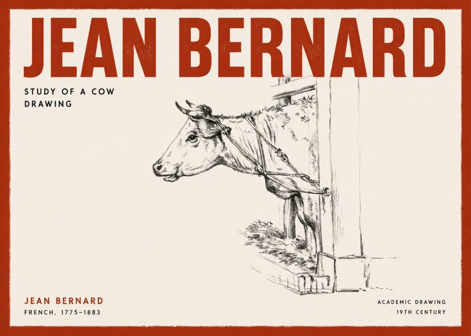 Jean Bernard Study of a Cow X No2 - Plakát