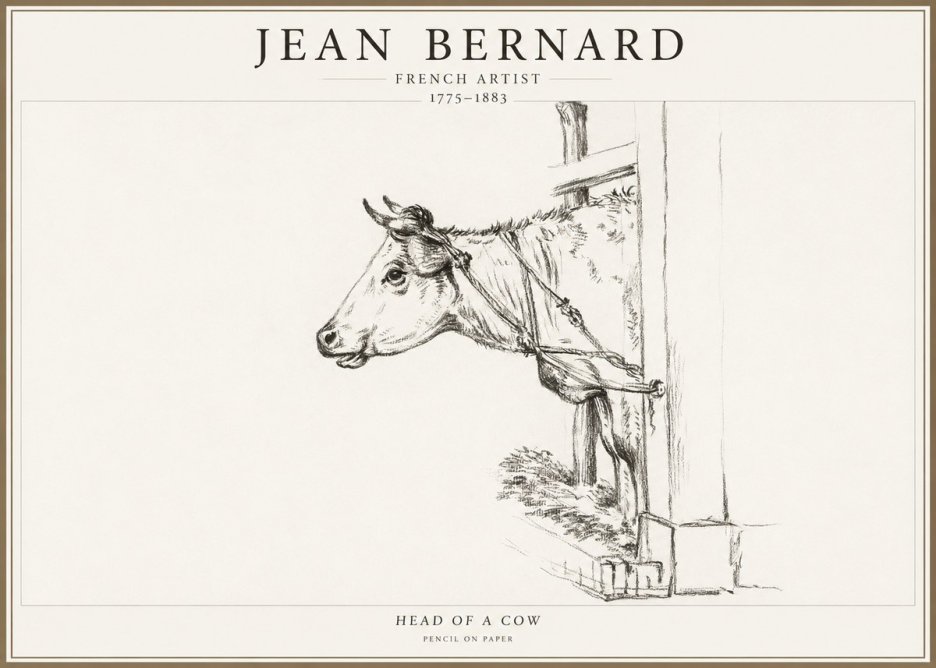 Jean Bernard Study of a Cow X No4 - Plakát