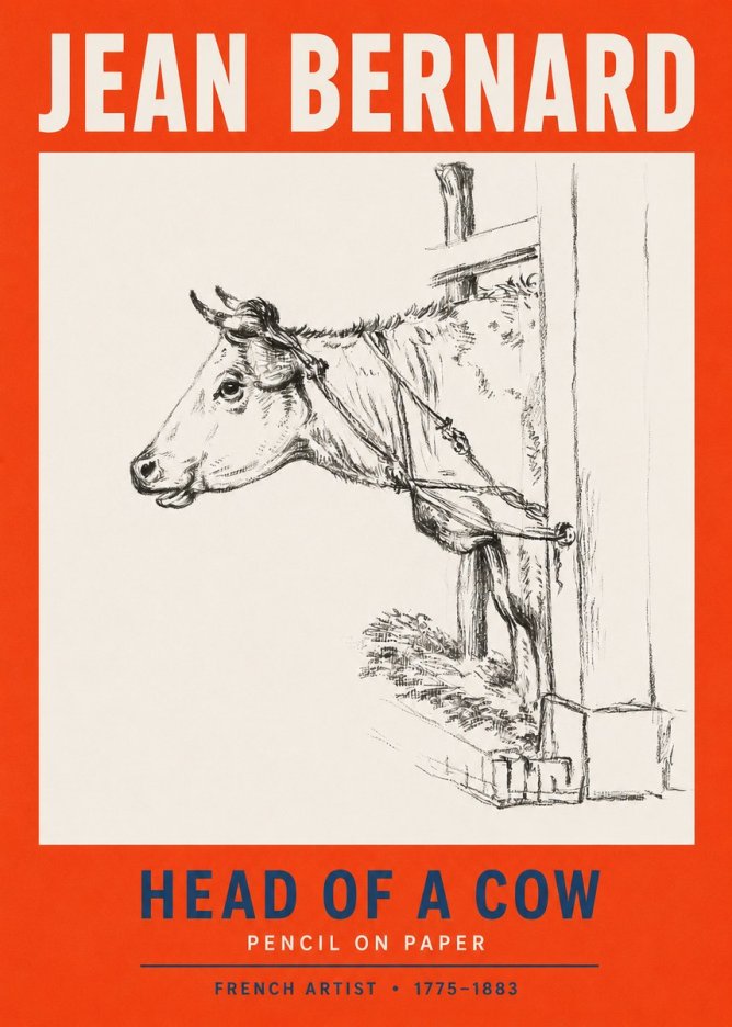 Jean Bernard Study of a Cow X No5 - Plakát