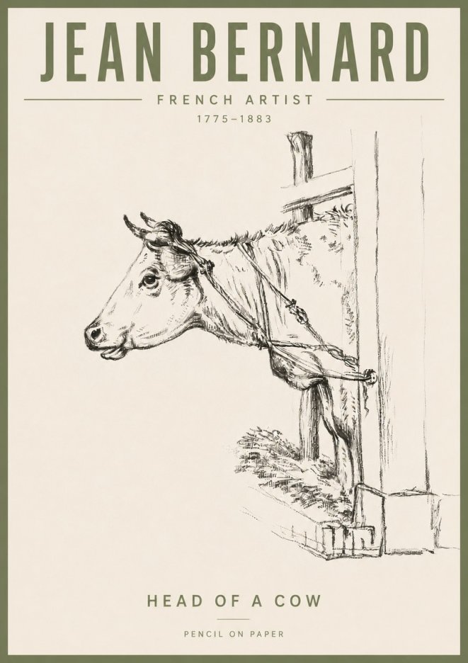 Jean Bernard Study of a Cow X No6 - Plakát