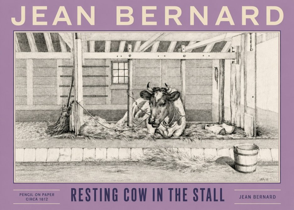 Jean Bernard Resting Cow in the Stall I No4 - Plakát