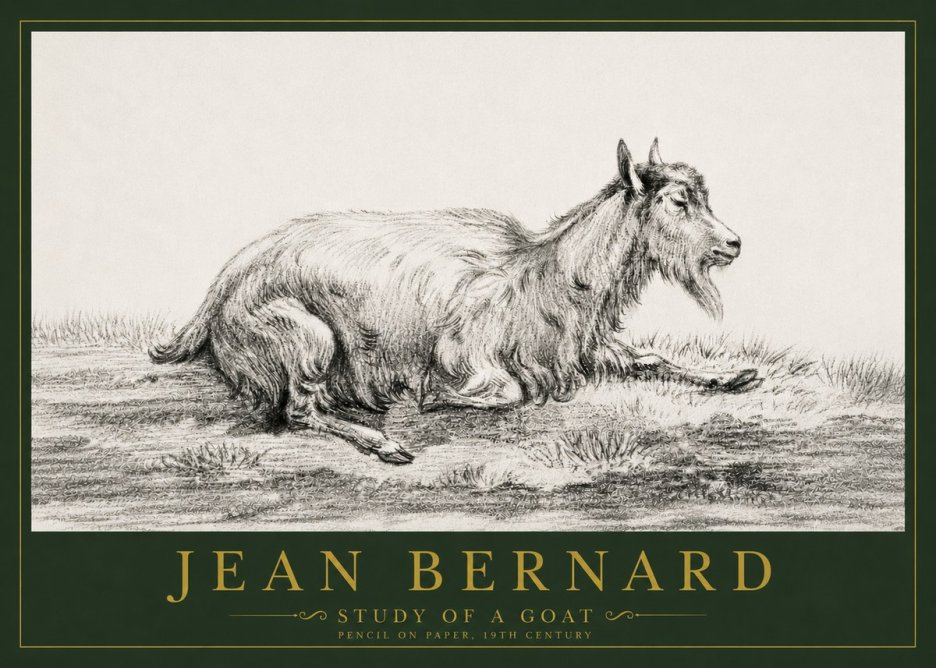 Jean Bernard Study of a Goat V No4 - Plakát