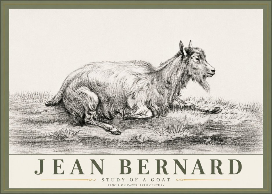 Jean Bernard Study of a Goat V No6 - Plakát