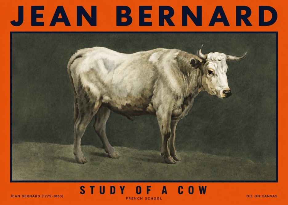 Jean Bernard Study of a Cow C. 1890 No6 - Plakát