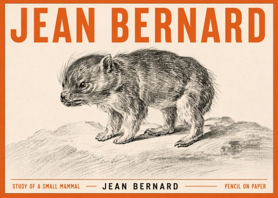 Jean Bernard Study of a Small Mammal No3 - Plakát