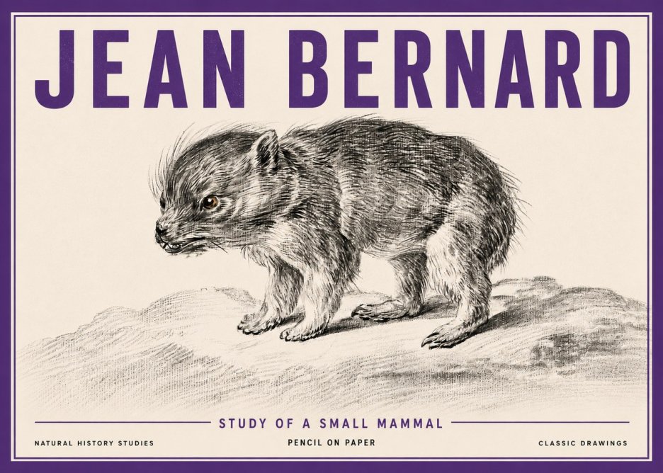 Jean Bernard Study of a Small Mammal No5 - Plakát