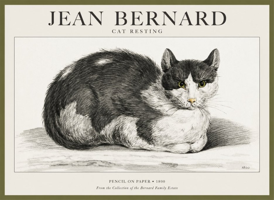 Jean Bernard Cat Resting No1 - Plakát