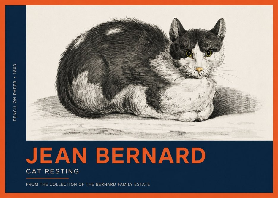 Jean Bernard Cat Resting No2 - Plakát
