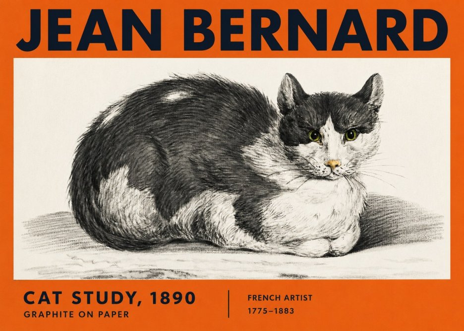 Jean Bernard Cat Resting No4 - Plakát