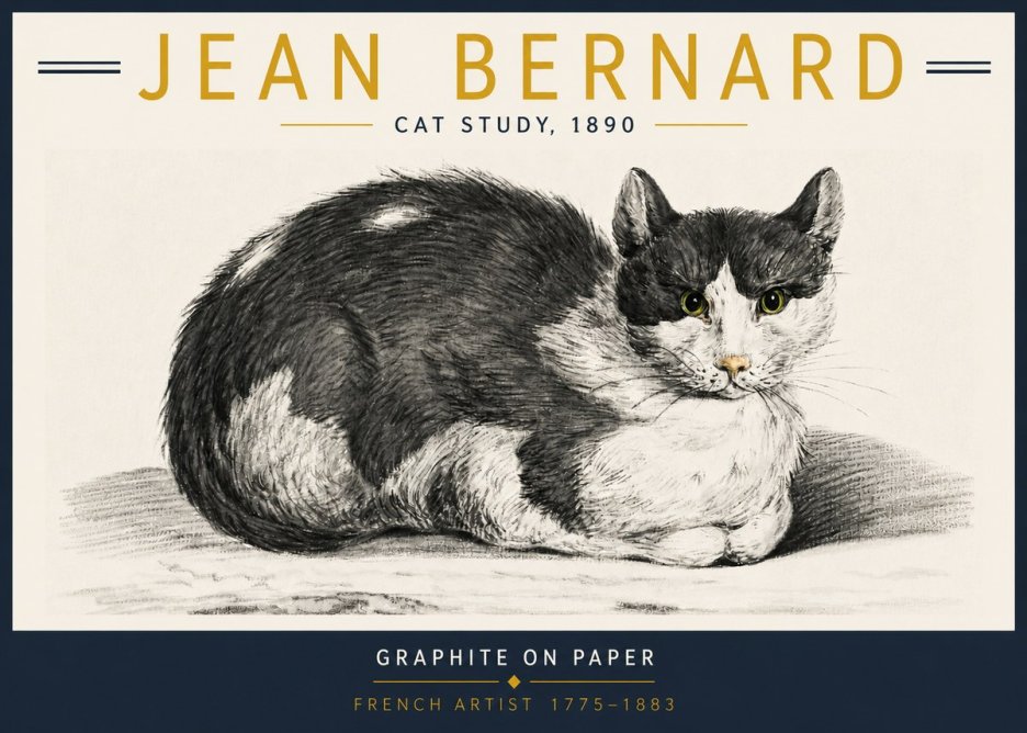 Jean Bernard Cat Resting No6 - Plakát