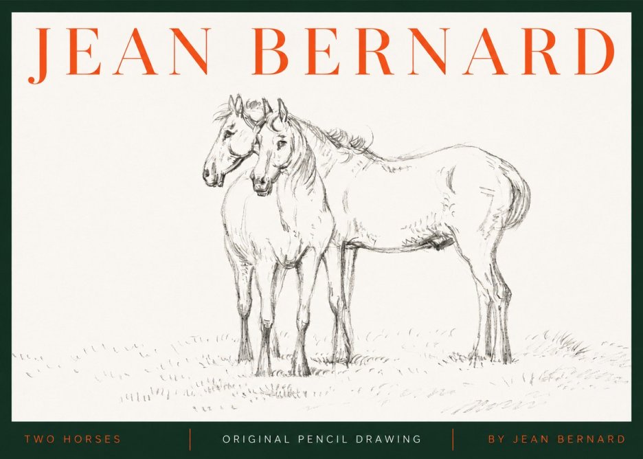 Jean Bernard Two Horses I No2 - Plakát