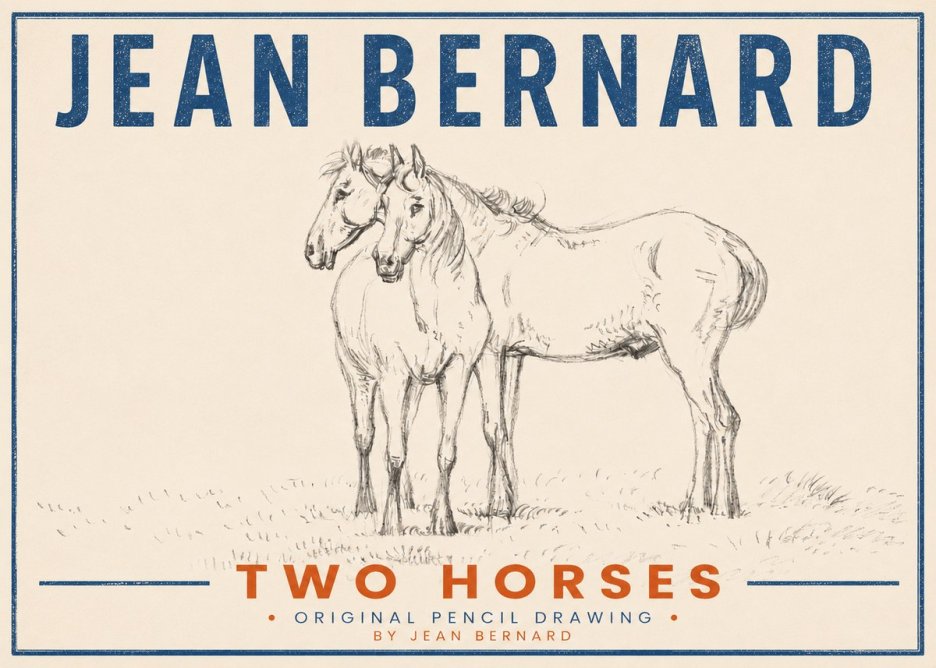 Jean Bernard Two Horses I No3 - Plakát