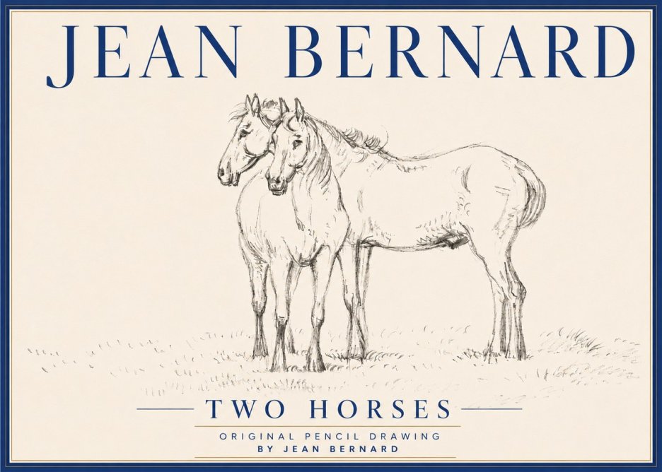 Jean Bernard Two Horses I No6 - Plakát