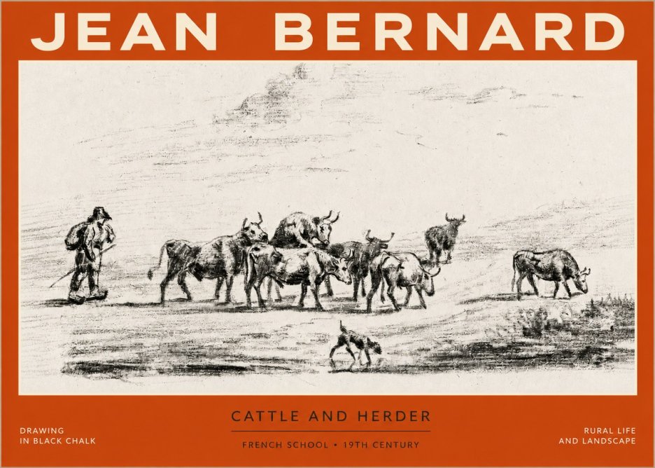 Jean Bernard Cattle and Herder No2 - Plakát