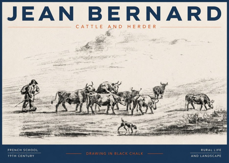 Jean Bernard Cattle and Herder No3 - Plakát