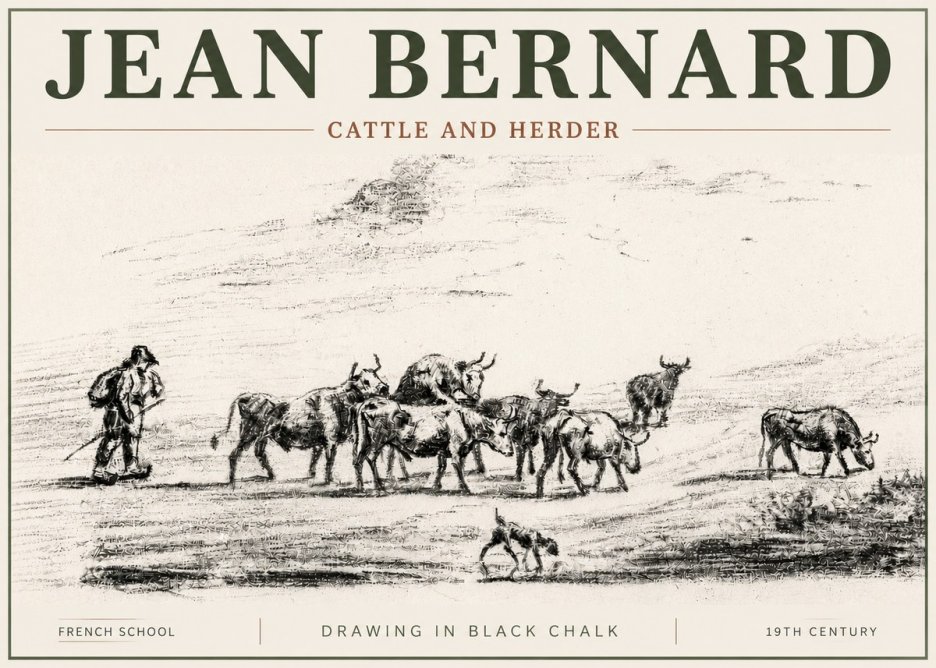 Jean Bernard Cattle and Herder No4 - Plakát