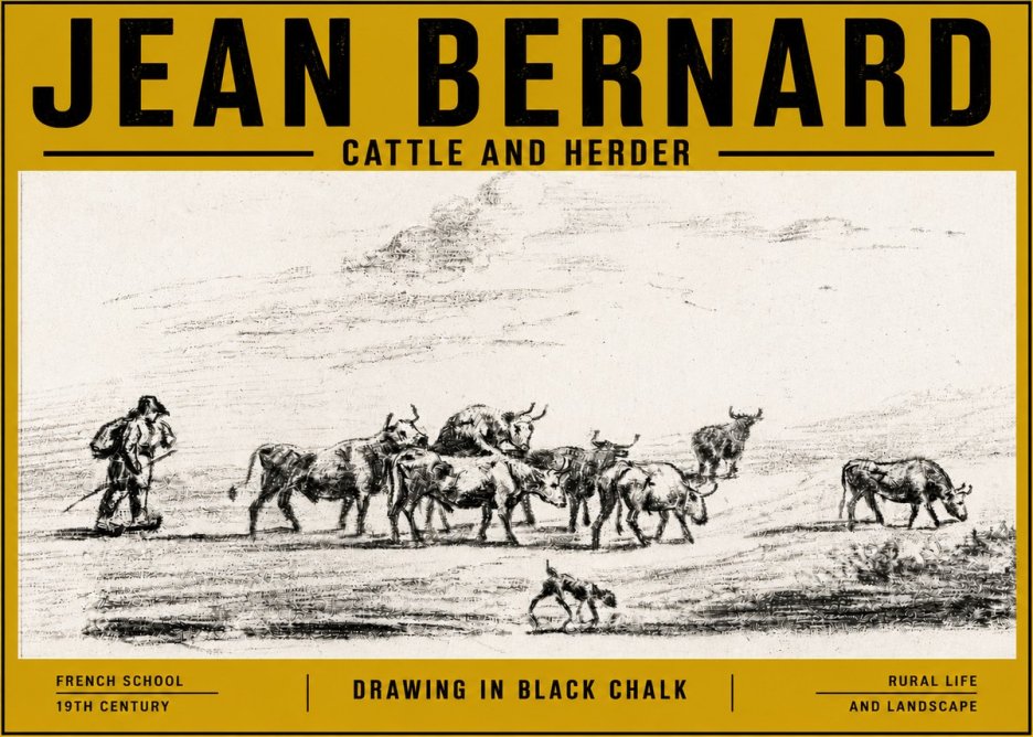 Jean Bernard Cattle and Herder No5 - Plakát
