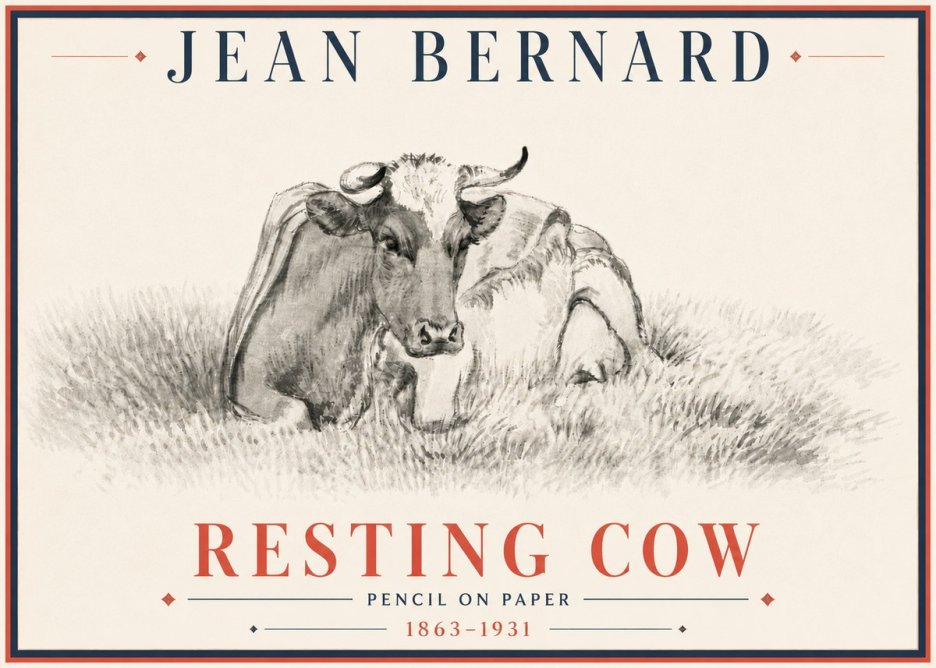 Jean Bernard Resting Cow IV No5 - Plakát
